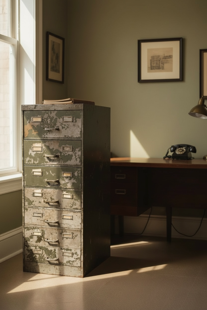 Vintage Distressed File Cabinet